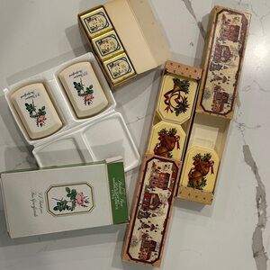 Vintage Avon soap boxes lot x 4: bath cubes, and soap bars.